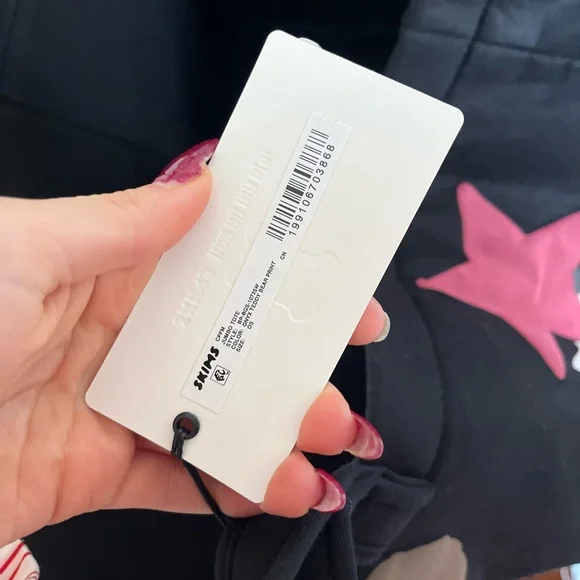 SKIMS x CACTUS PLANT FLEA MARKET Black Tote with Pink Star Design - Picture 2 of 5